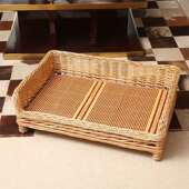 893藤编窝离地潮狗床四季 通中用狗产狗房夏季 防猫窝大小型犬舍宠