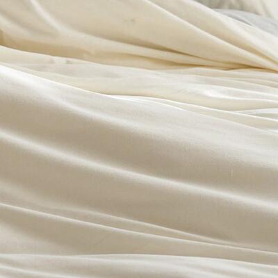 四温469柔月光白丨超针裸织天竺软棉睡床品双拼纯棉全棉件套