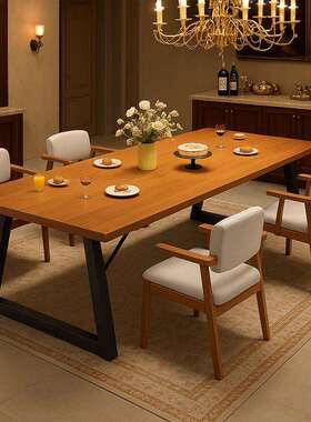 餐桌家用小出户型租房饭桌子简约洽谈59737饭桌店商用长形餐桌椅