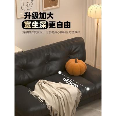 发小户型卧公寓出租房办公室服装店沙休息区沙双人室黑色WZO皮发