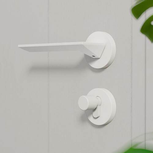 简白色约卧室门锁家用分通用型室内磁吸静房门锁体锁木门门隐形简