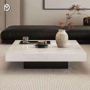 天然里奢石茶几大理石轻奢极高端卡263冰玉家用新款方形悬浮简茶