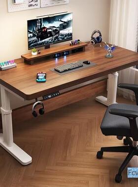 子锴引电动升降桌实木升学习作桌工台电脑桌智能10060158可降办公