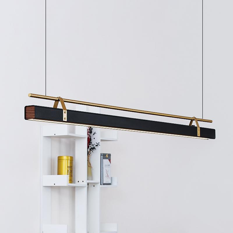 全光谱设师新款餐意式极简厅字灯225现代吧台灯茶室一LED长条计吊