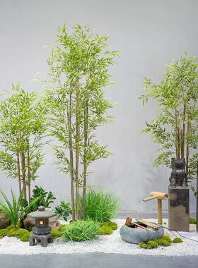 仿真竹子造景屏风隔断室内装饰假竹子高档细水毛竹新中式绿植景观