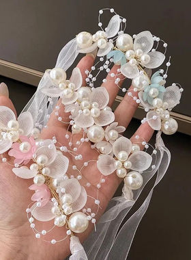 儿童花环头饰公主生日发箍女孩编发发带女童古风汉服古装花童发饰