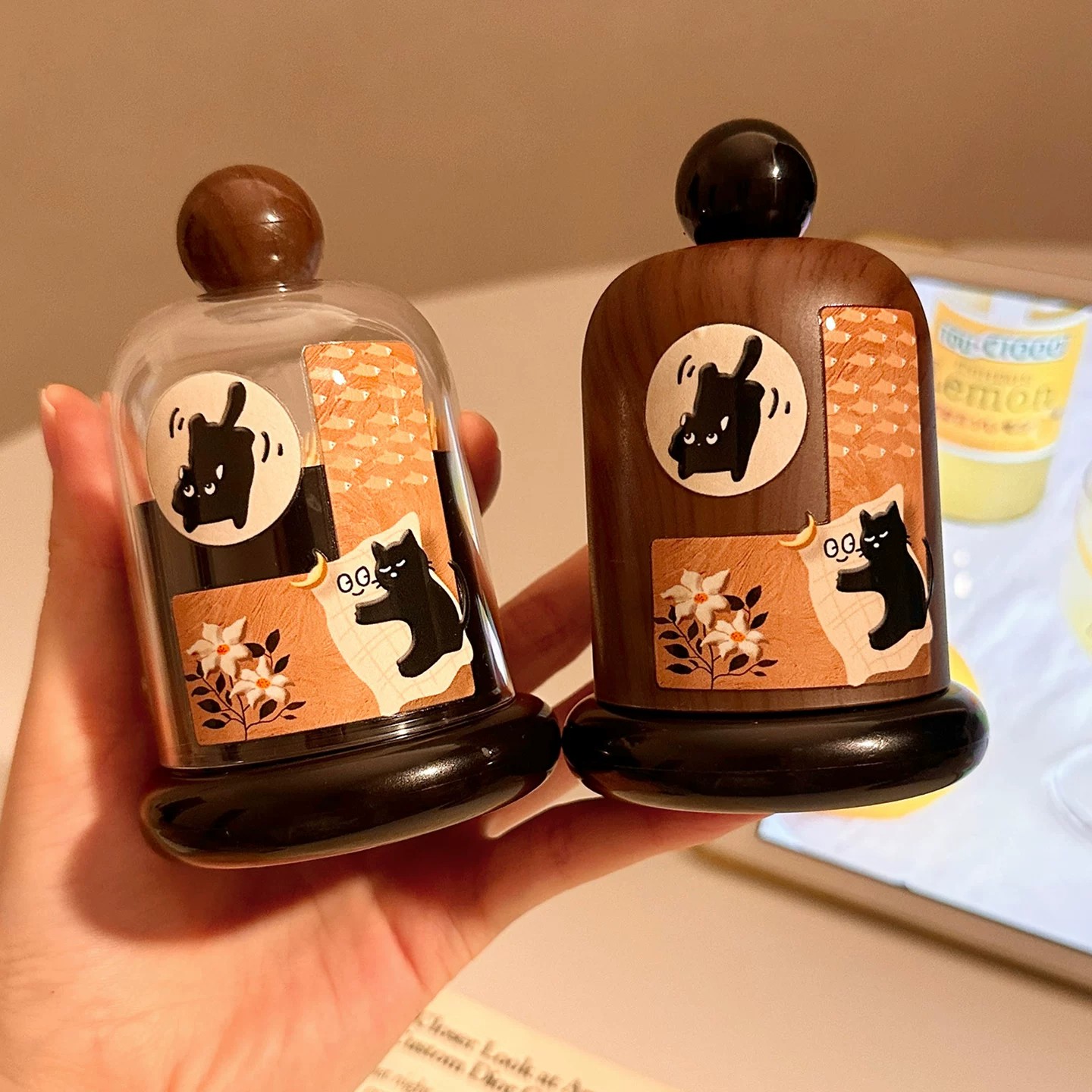 木纹牙签盒家用客厅轻奢高档中古风棉签盒高级感复古茶几收纳木盒