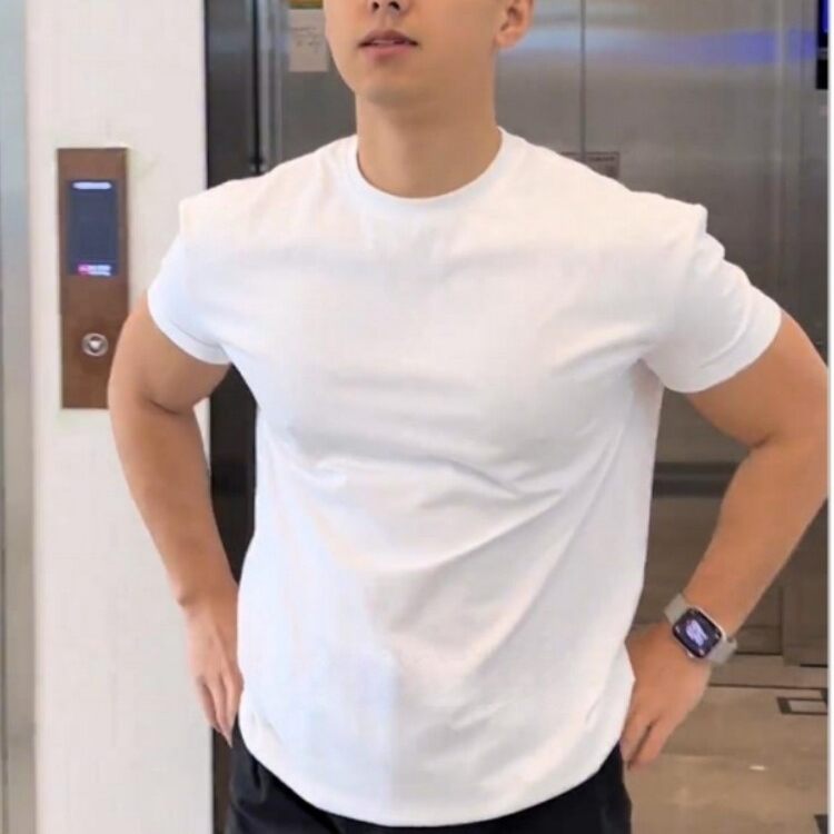 纯色t恤2026新款短袖男款夏季透气修身打底衫痞帅高级感半袖体恤