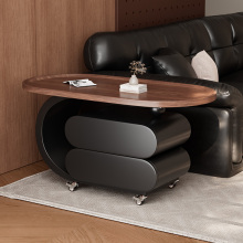 中古风可移动沙发边几小茶几客厅家用小户型侧边柜实木储物小推车