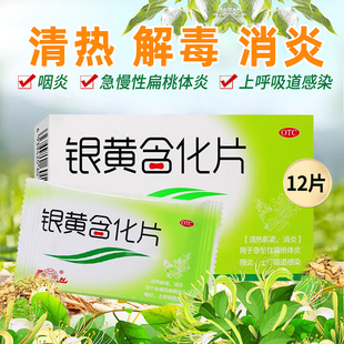 免邮 鲁南银黄含化片12片清消炎咽炎清热解毒扁桃体炎肿痛清咽