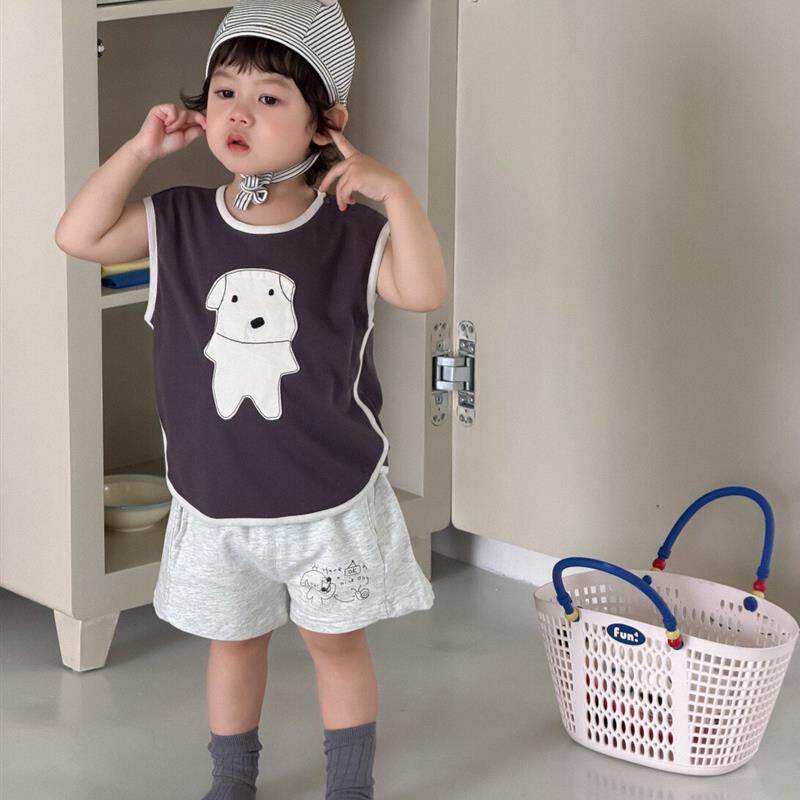 儿童服装夏款韩版童装夏装2026新款宝宝衣服薄款男童夏季卡通套装