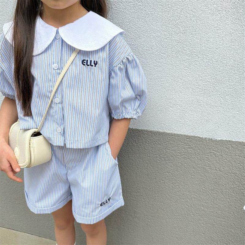 夏款女童裤子2026新品条纹女宝宝韩版儿童短裤百搭休闲裤韩系童裤