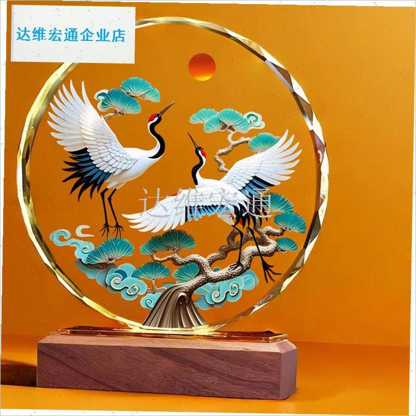 鹤延年水晶摆件福寿安康桌面客厅玄F关乔迁开业吉祥如意装饰摆台.,家居饰品,桌面摆件,淘宝优惠券,粉丝福利购,淘宝优惠卷