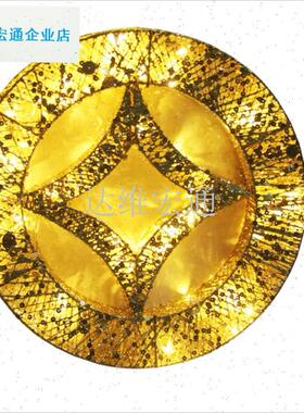 4新年用品摆饰酒店商场元宝装饰C摆饰大型摆件带灯铁艺金元宝铜.