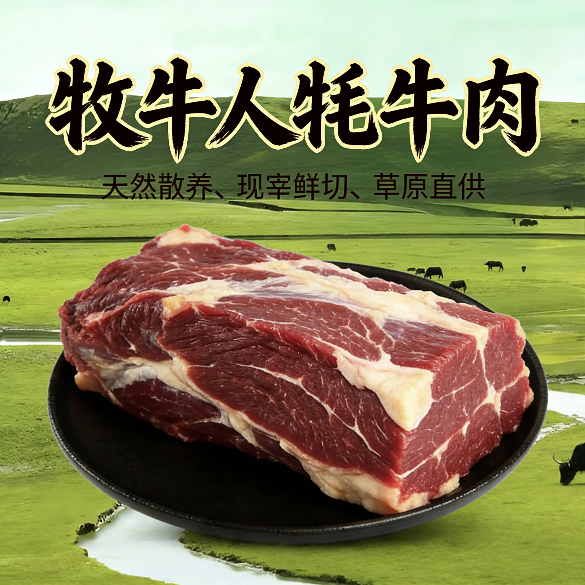 正宗青海牦牛肉优选新鲜牛腩高原新鲜散养牛肉肋条原切清真零添加