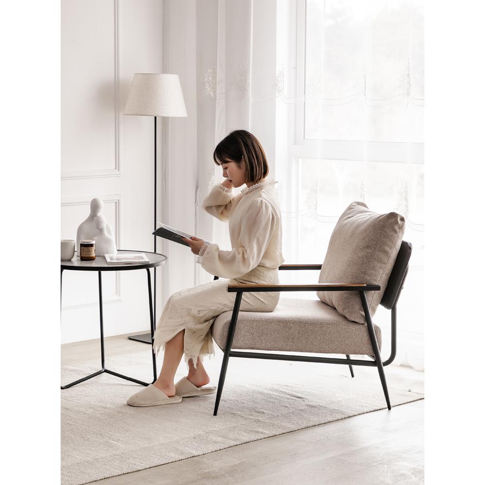 现代意式铁艺单人沙发办公会客商务咖啡酒店售楼部4s接待桌椅组合