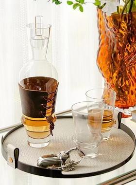 现代轻奢高档玻璃水晶酒具红酒杯冷水壶水吧餐桌酒柜样板间摆件