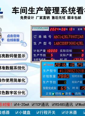 定制LED工厂车间生产线管理显示屏光电计数PLC对接数码管电子看板