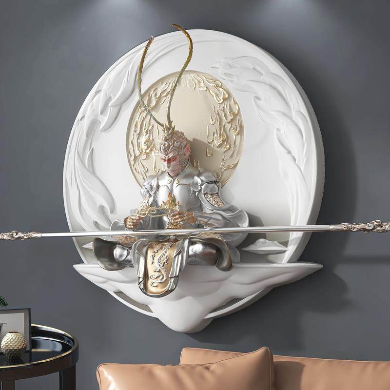 斗战胜佛3D立体浮雕挂画现代简约客厅轻奢装饰画玄关书房壁画悟空