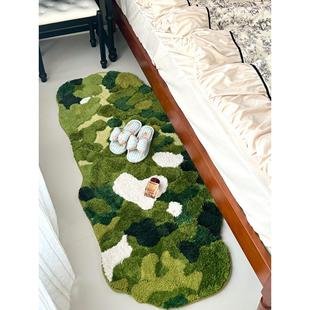 斯堪 那维亚卧室床边毯子客厅沙发地板垫绿色植物网红防滑耐脏机