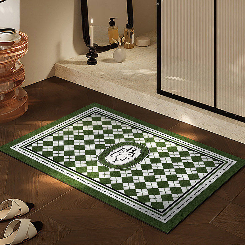 级感绿色复古软硅藻泥浴室地垫卫生间厕所门口吸水防滑耐脏脚垫,居家布艺,家用脚垫,淘宝优惠券,粉丝福利购,淘宝优惠卷