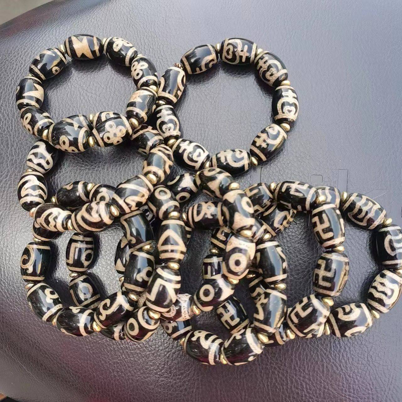 西藏老玛瑙天珠手链手串玉髓财神三眼天珠手链九眼天珠老型珠,家居饰品,玉雕,淘宝优惠券,粉丝福利购,淘宝优惠卷