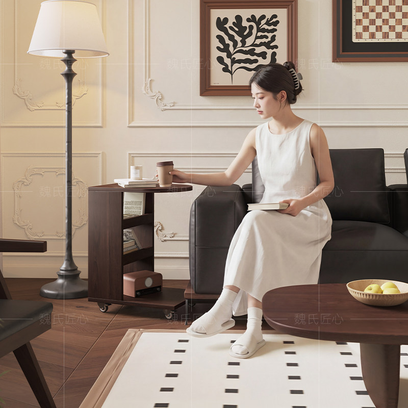 法式复古可移动边几柜中古风客厅沙发侧边柜家用茶几小推车置物架,住宅家具,角几/边几,淘宝优惠券,粉丝福利购,淘宝优惠卷