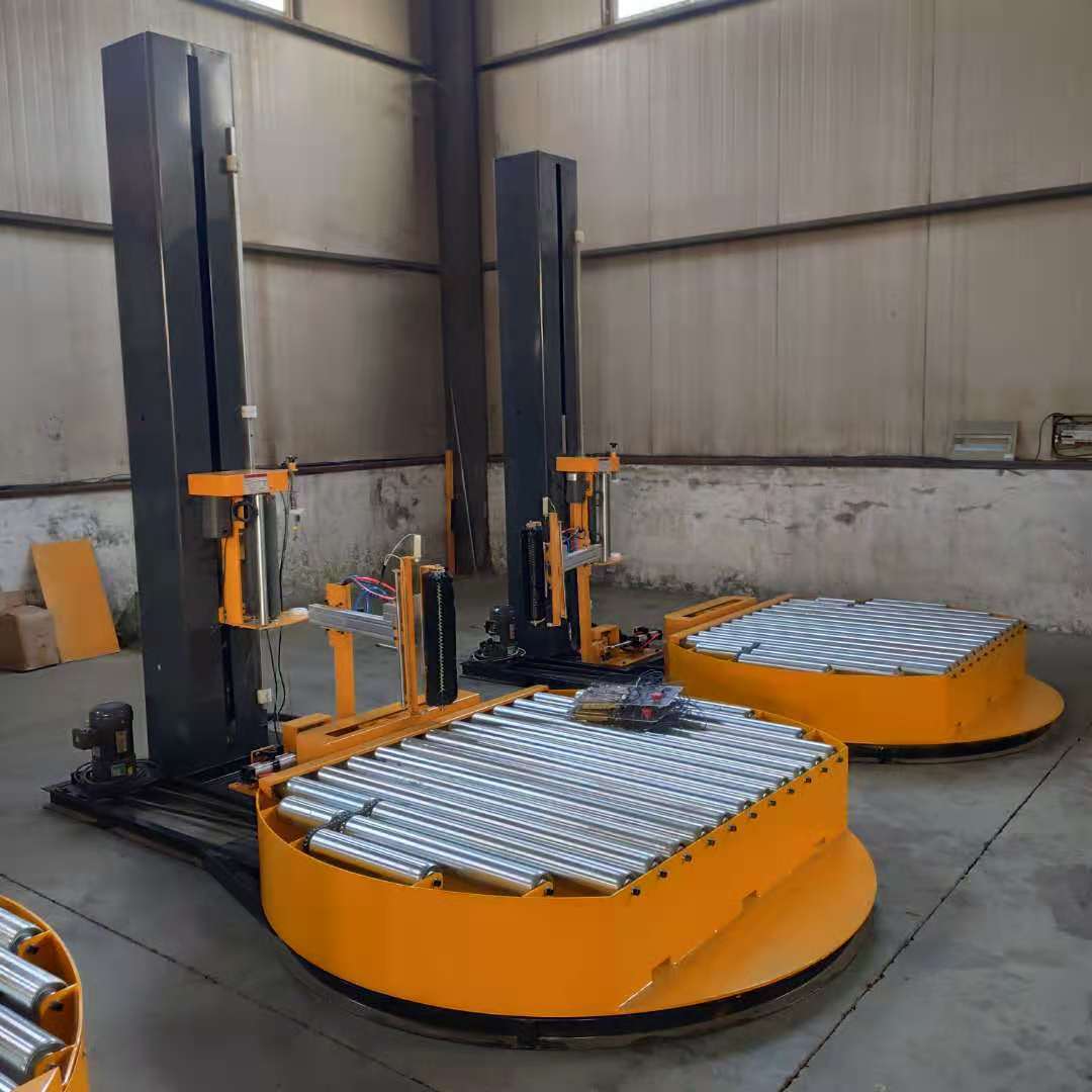 覆顶型5面包装缠绕机 在线滚筒预拉伸打包机纸箱缠膜机托盘包装机