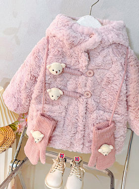 2025新款儿童加绒棉服女童小童卡通加厚棉衣外套冬季保暖棉服童装