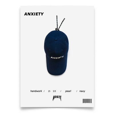 ANXIETY手工珍珠棒球帽