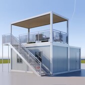 办公组玻璃墙集装 箱移房工动地住人临时简易集成房屋房幕装 可拆卸