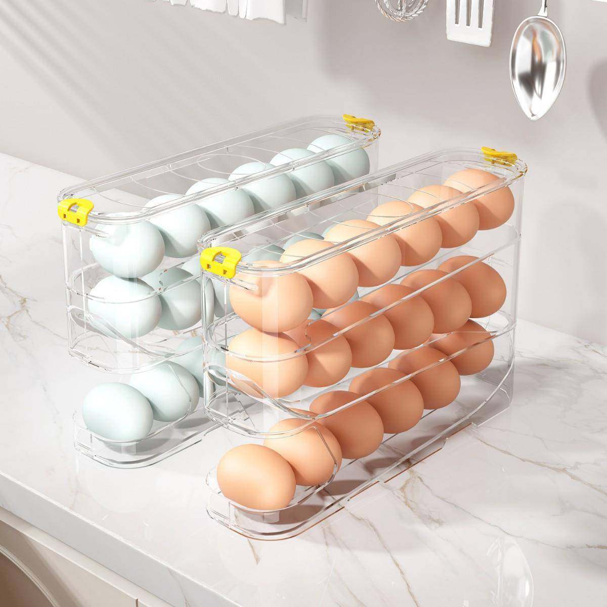 新款滚动门鸡口托蛋收QHV纳盒厨房多层斜自动滚蛋器冰箱侧鸡蛋保