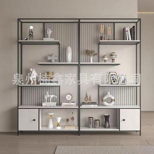 铁展艺隔断置物架餐厅装饰墙柜书架现客854854代厅轻奢玄关柜办公