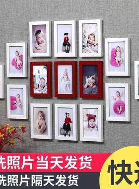 客厅悬挂洗照ESZ61321片墙相框墙组复合卧室古简约创意相挂片墙欧