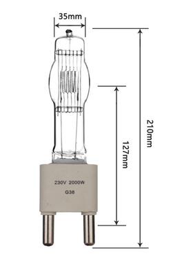 320C00W120vG38舞台影视钨灯丝23ELI0V聚光灯P/7船用灯泡FKK3000w