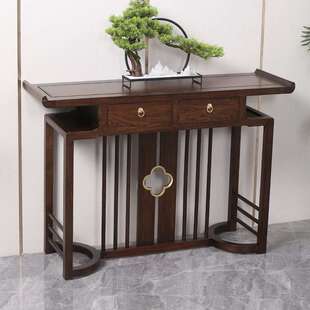 新中式 玄关实桌约229榆木玄关柜简靠墙隔关断条案入户禅意木轻奢