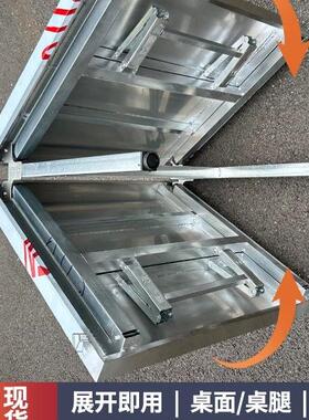 不锈折钢折桌摆家摊桌便携烧烤夜F99J9H77市用户外折面叠收操叠作