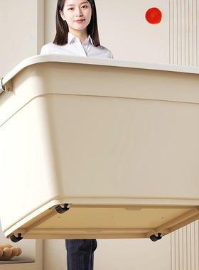 容奶油风收箱MUZ塑料学装生书整理箱宿舍储物箱衣服超大量纳收纳