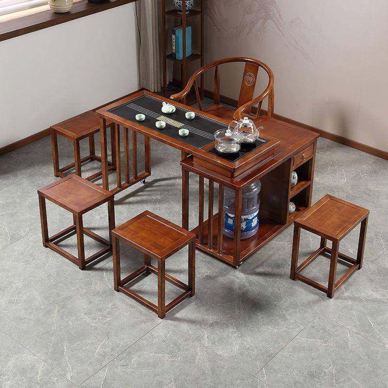 茶巢实木转茶桌旋旋转式DOS茶桌一体一套家庭台茶椅组整合