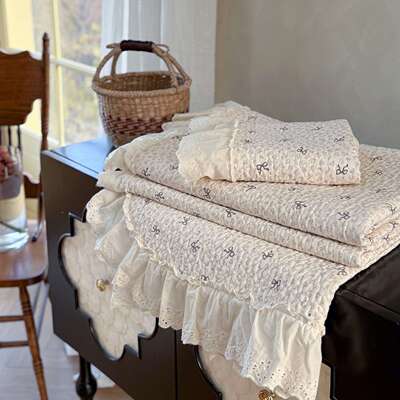 2026纱新款全棉双层床盖纯夹棉花床边LK130180高温水洗A类棉可机