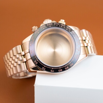 VK63不锈钢表壳带代用迪通拿壳带套装防水蓝宝石玻璃适装VK63机芯