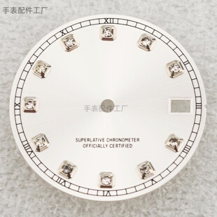 手表钻石字面日志表盘手表配件28.5mm字面带钻字面NH35/NH36机芯