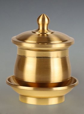 极速佛具套装纯铜供佛用品家x用全套敬供神佛前香炉供水杯财神灯