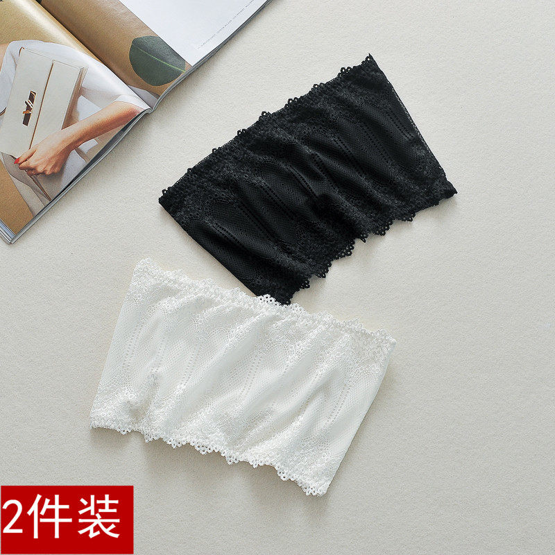新品蕾丝白色无肩带防滑内搭抹胸裹胸防走光打底美背内.衣少女护