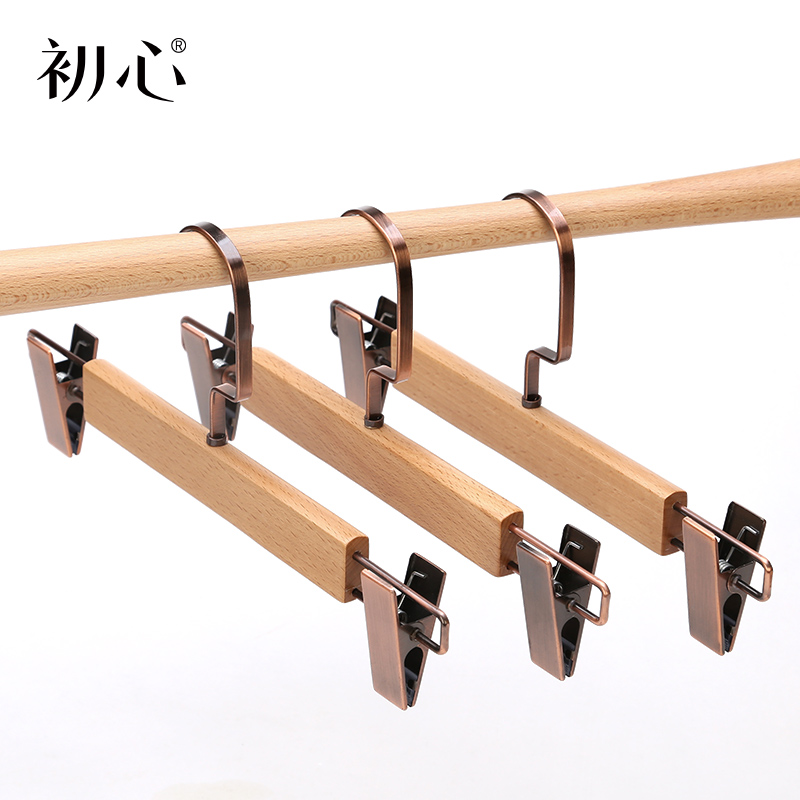 极速初心 木质裤架裤夹子实木家用衣柜防滑衣架裤V子架服装店挂裤