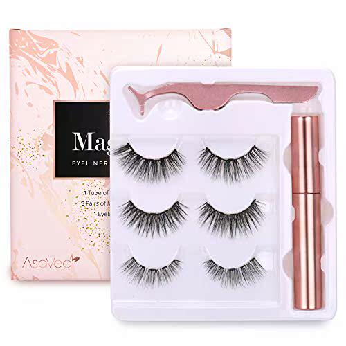 极速Magnetic Lashes Set  False Lashes 3J Pairs with Tweezers