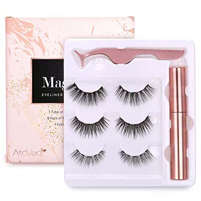 极速Magnetic Lashes Set  False Lashes 3J Pairs with Tweezers