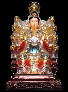 新品树脂九龙圣母l神像供奉摆件九江莲三圣龙母娘娘佛像家用嵩县