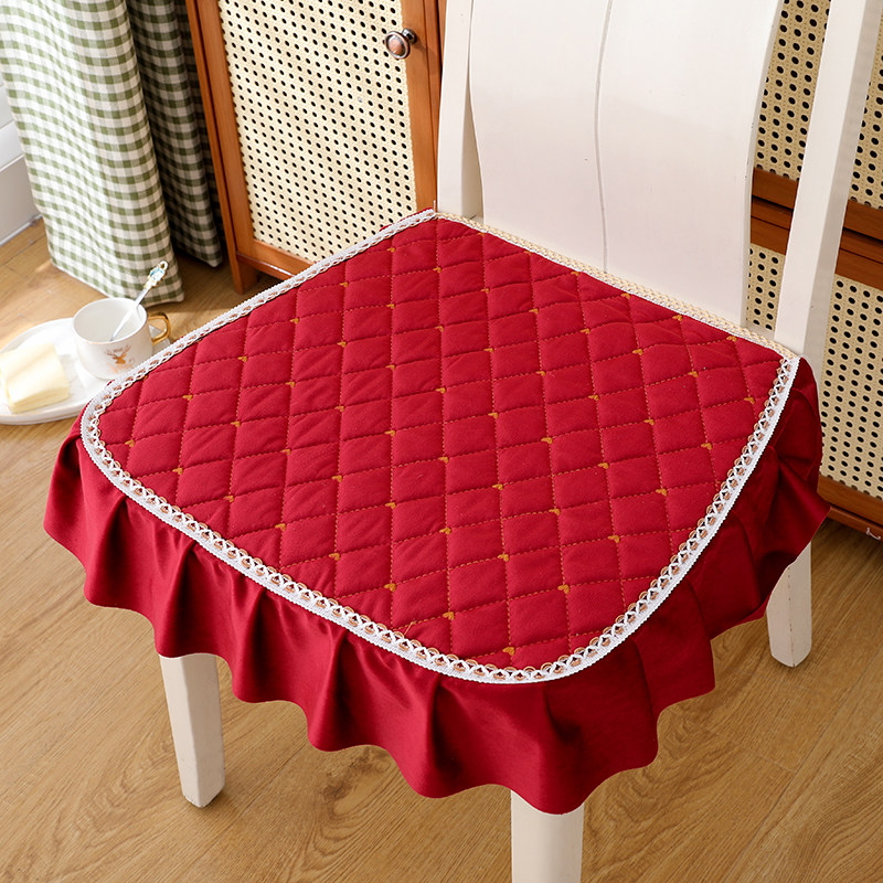 极速四季通用刺绣条绒夹棉透气椅垫防F滑办公坐垫学生凳垫电脑椅