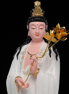 极速汉白玉c西方三圣佛像家用佛堂供奉阿弥陀佛观音大势至菩萨工